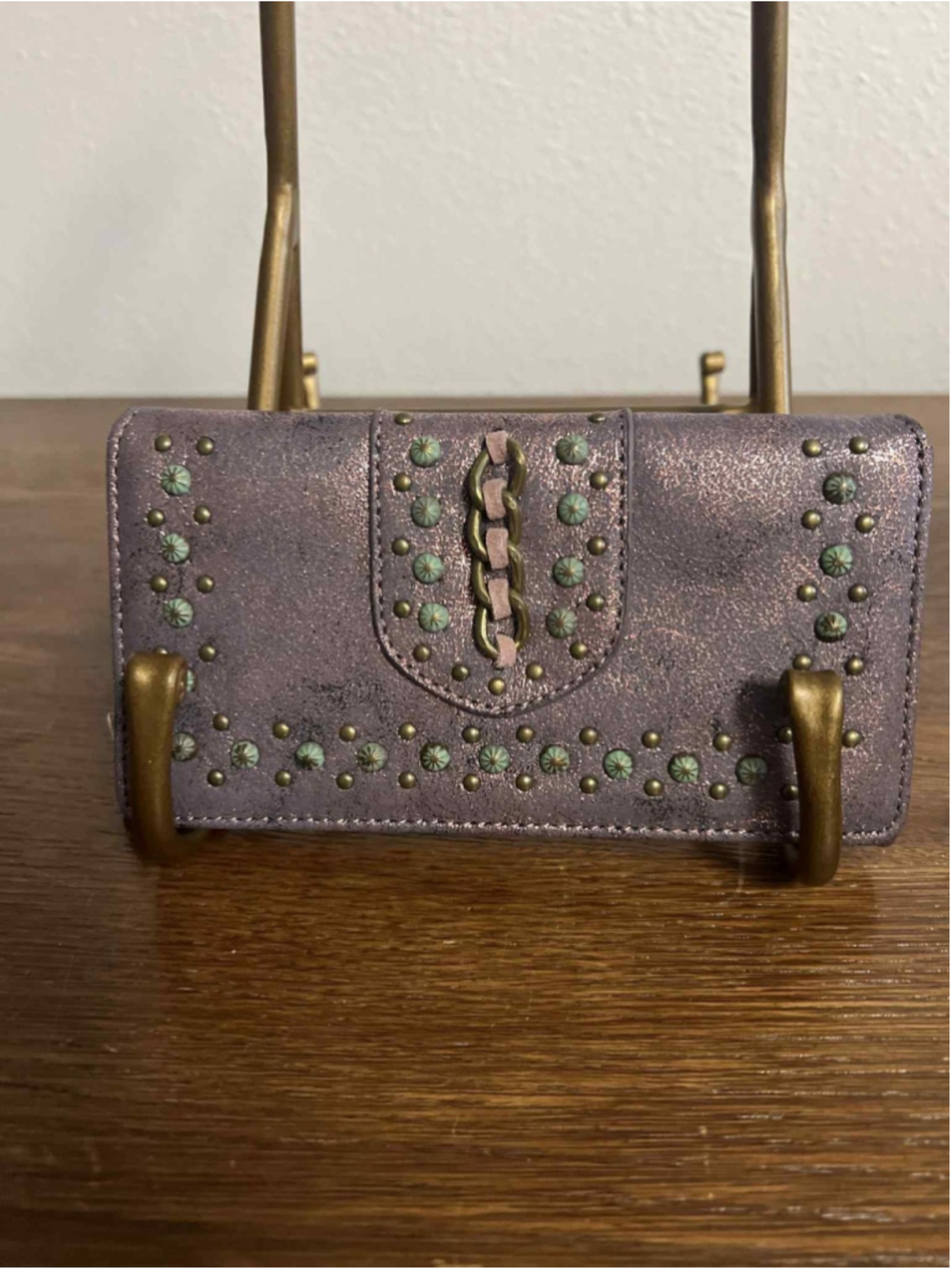 Montana West Wallet Purple Studded Chain Design Western Style NWT MW1058